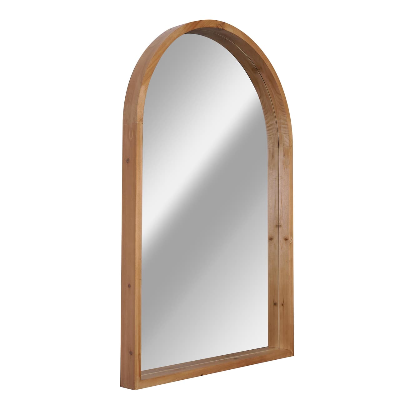 Arch Natural Wood Wall Hanging Framed Decorative Mirror - 24" x 36"